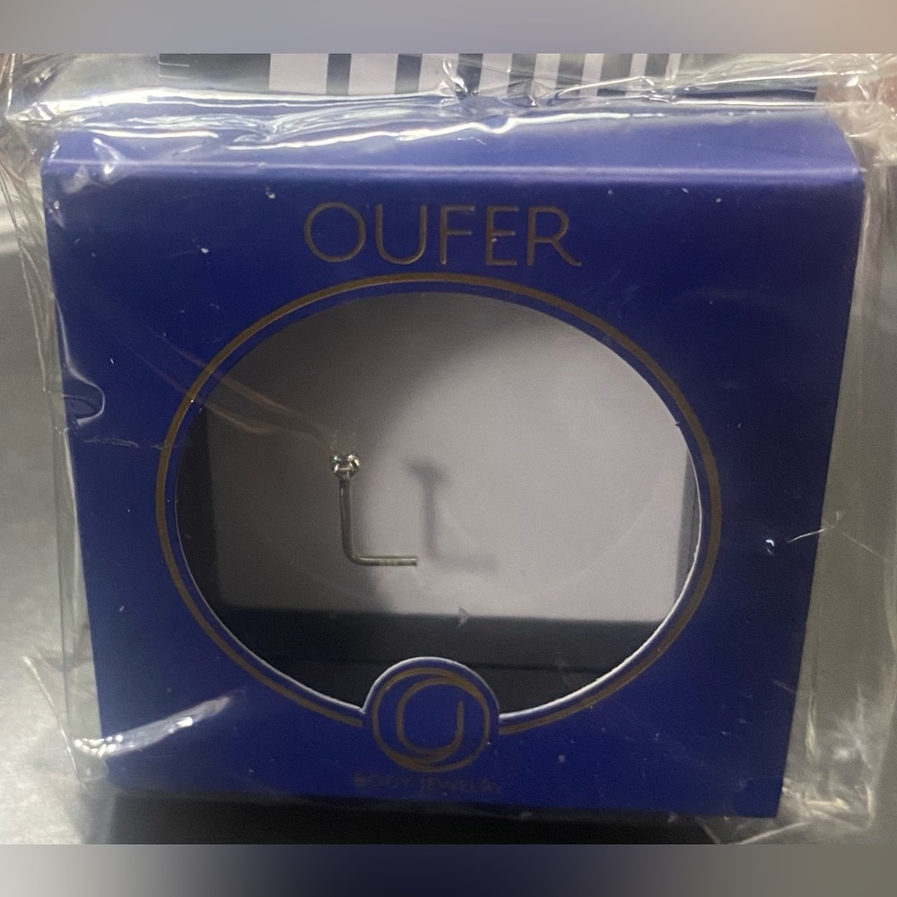 Nose Ring • Sterling Silver • Cubic Zirconia